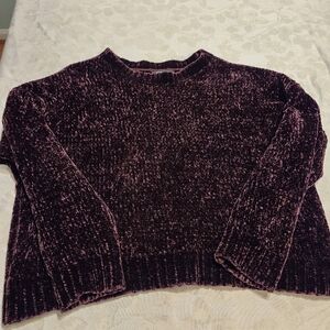 New Look Chenille Velvet Sweater - Dark Purple Size Large